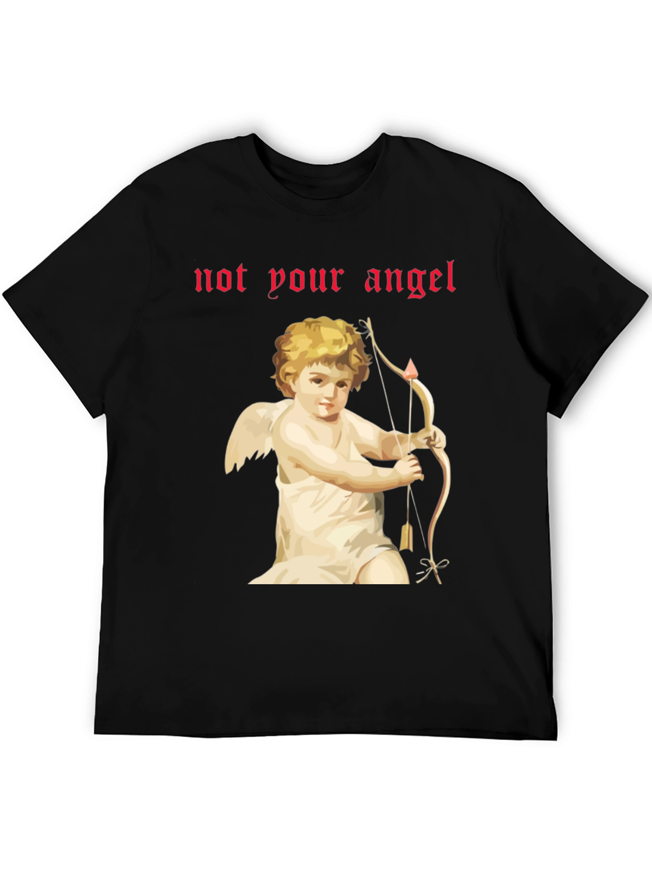 Black Not Your Angel Cupid Graphic Tee - Black T-Shirt view 5