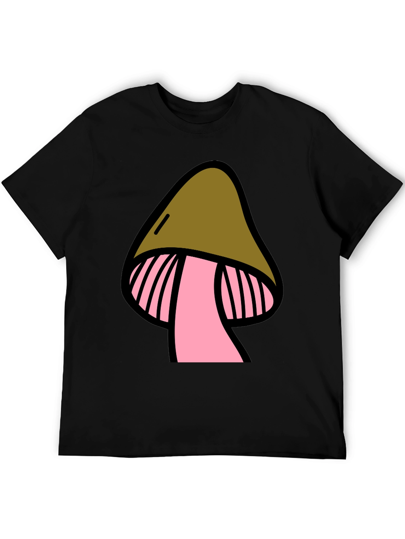 Black Mushroom Graphic Black T-Shirt view 5