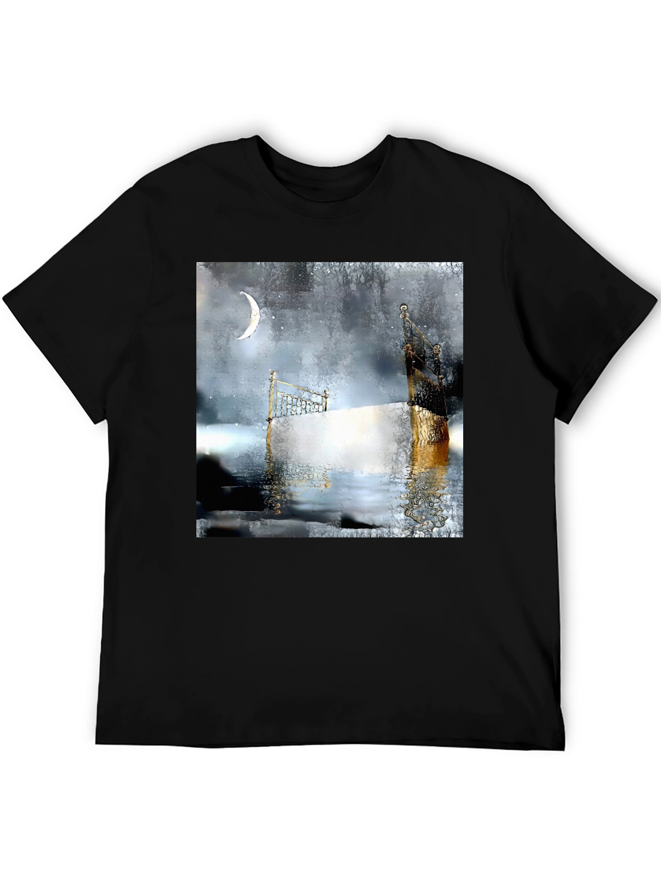 Black Surreal Dreamscape Black Tee view 5