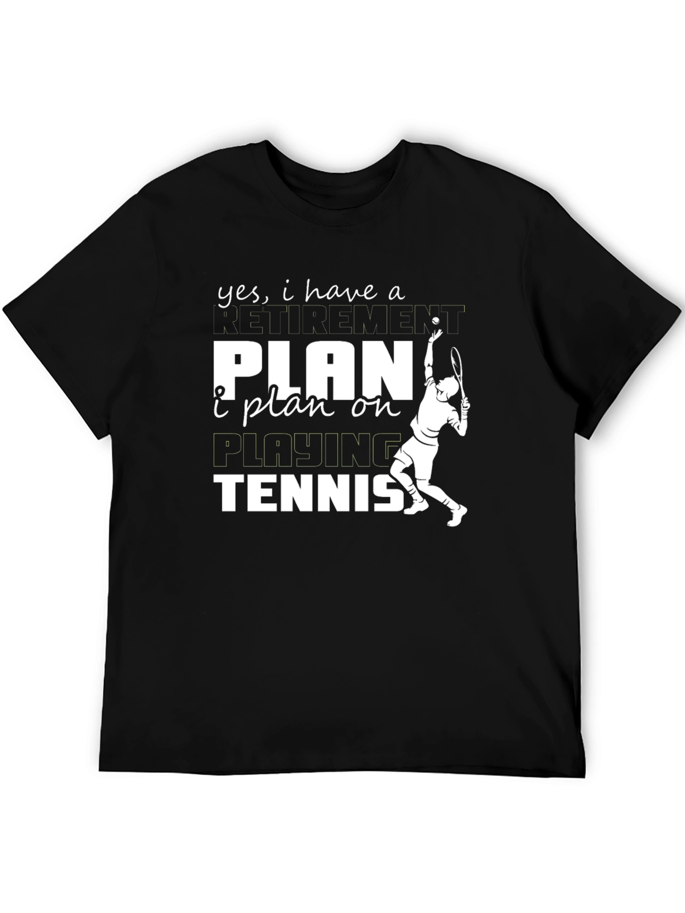 Black Funny Tennis Retirement Plan T-Shirt view 5