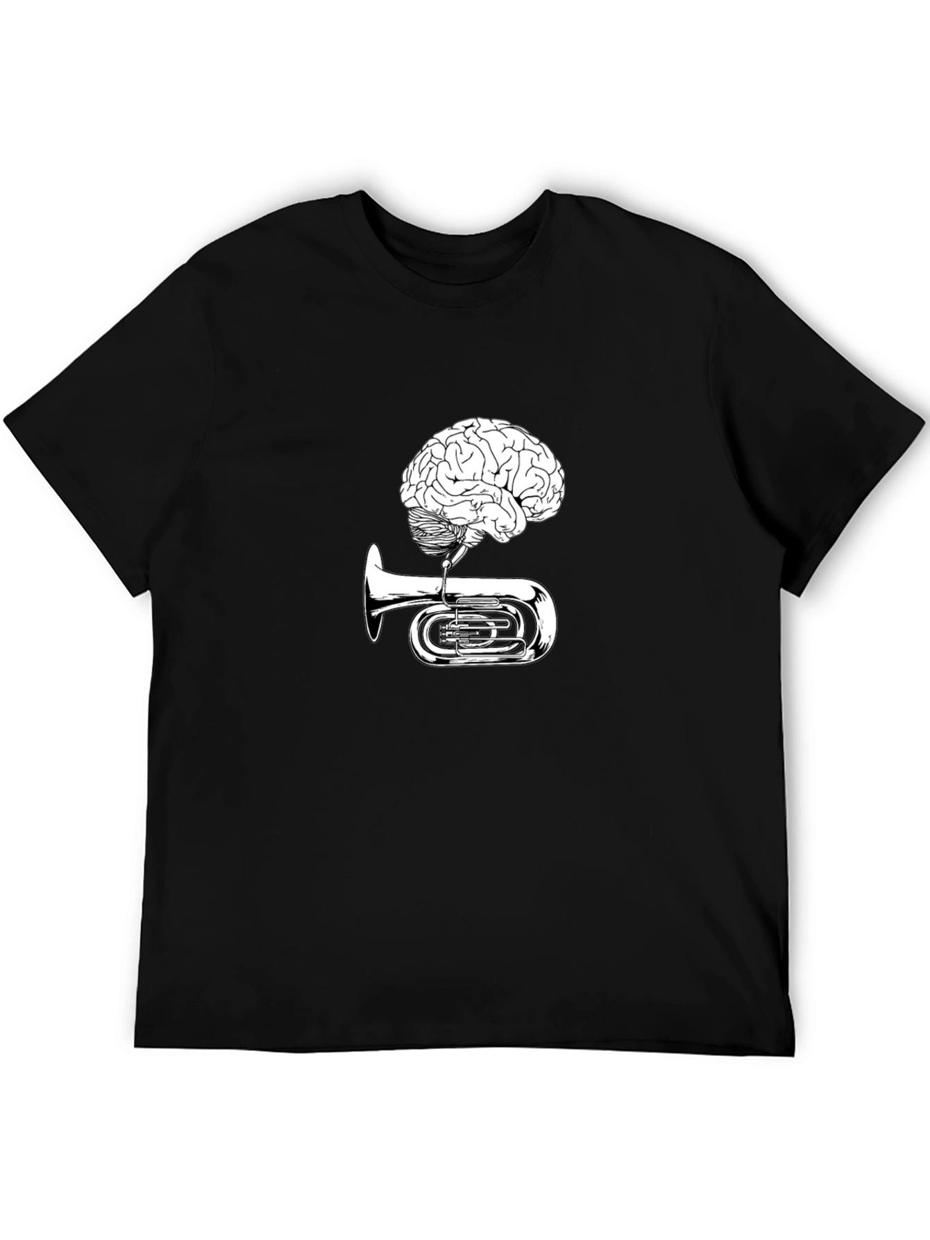 Black Brain Tuba Graphic Tee - Musical Mind T-Shirt view 5
