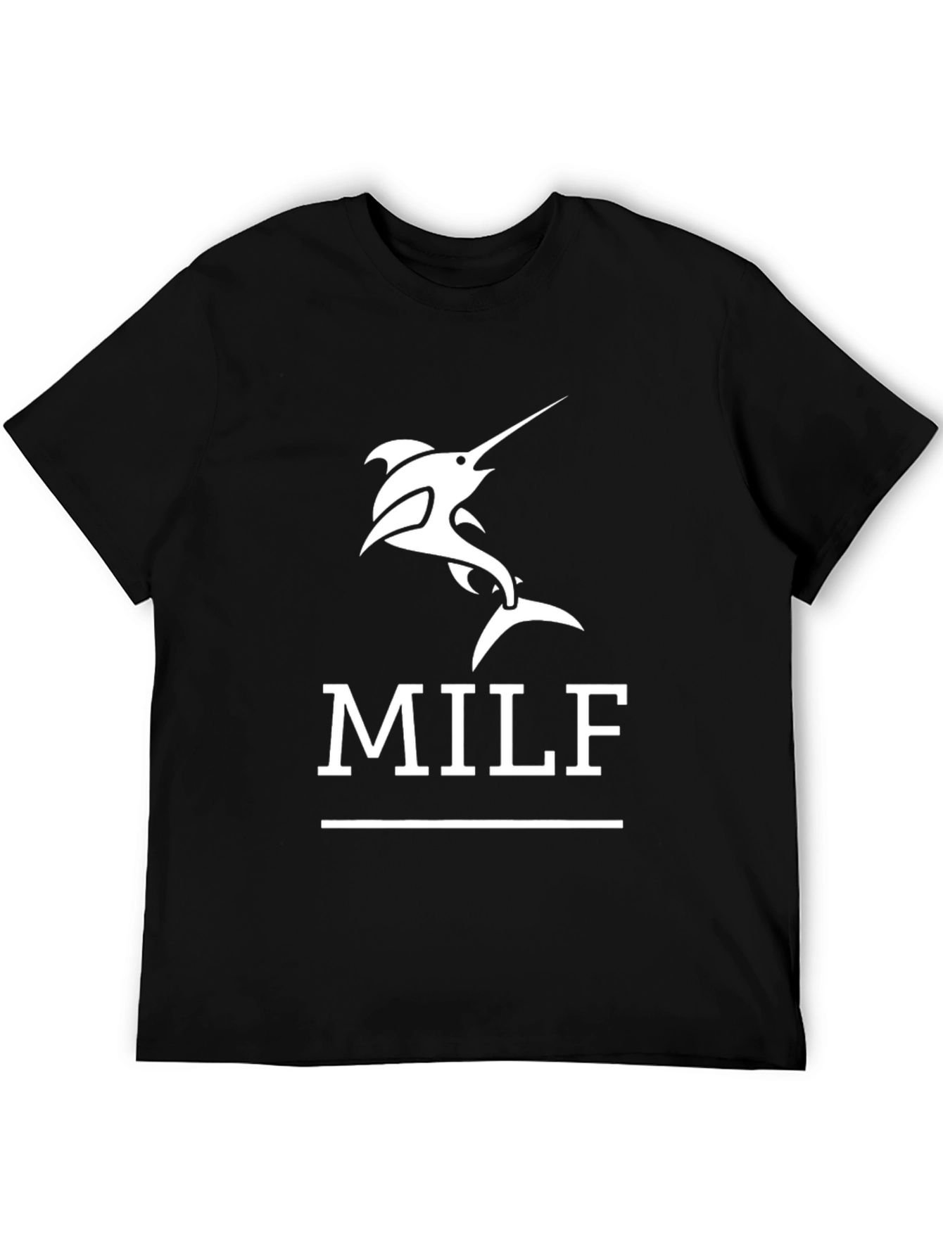 Black Marlin MILF T-Shirt - Funny Fishing Tee view 5