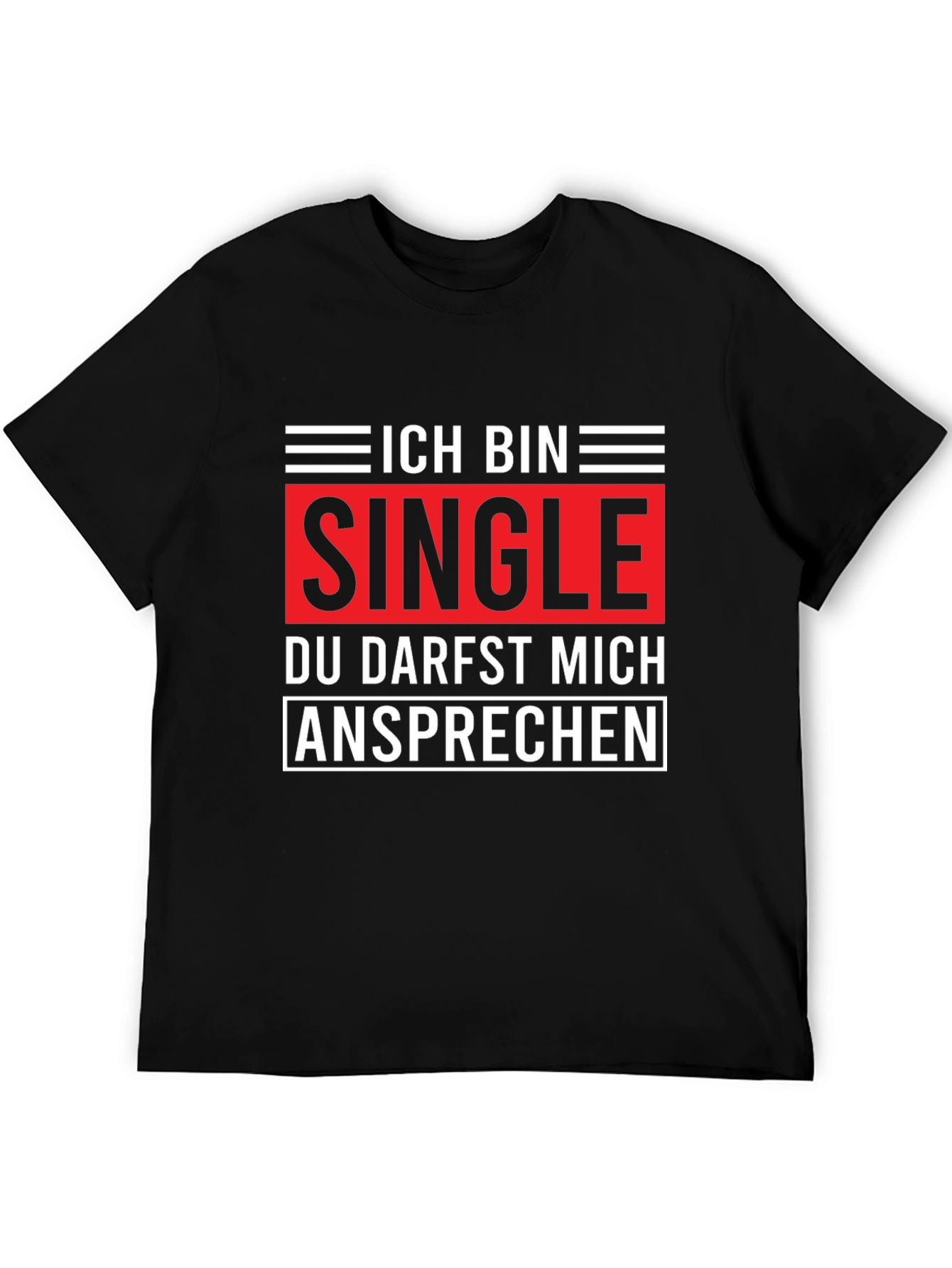 Black Ich Bin Single T-Shirt - Black view 5