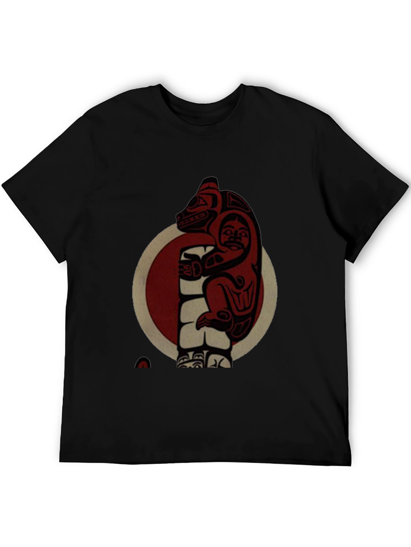 Black Native Art Bear Graphic T-Shirt view 5