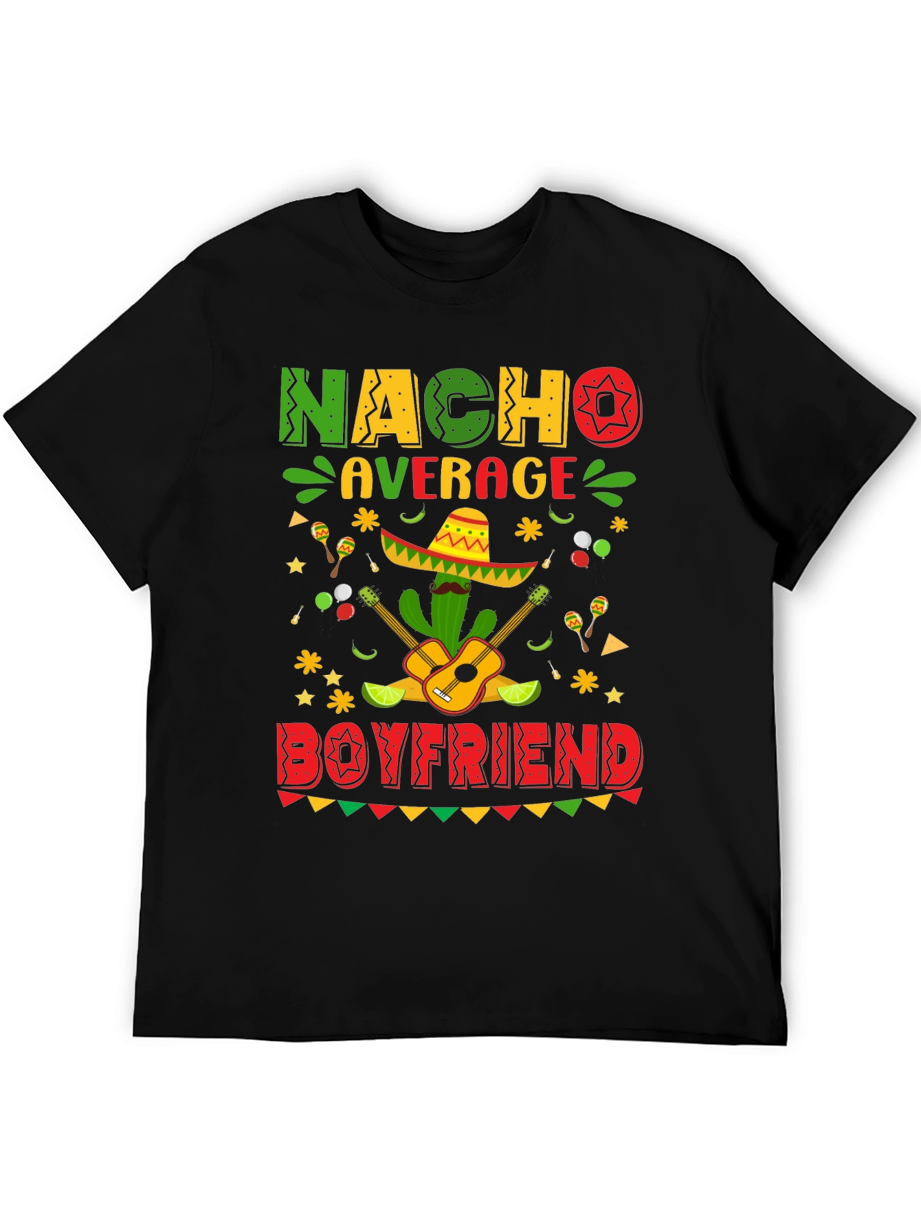 Black Nacho Average Boyfriend Graphic T-Shirt view 5