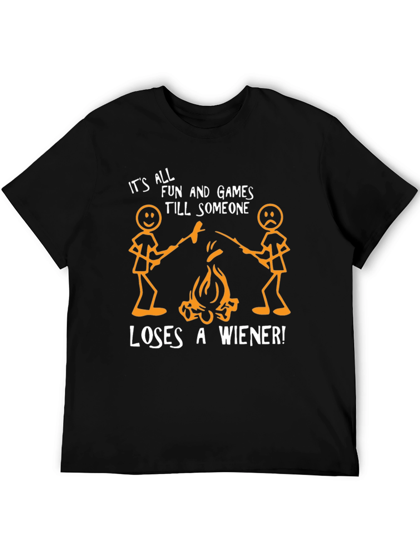 Black Funny Wiener Roast T-Shirt - All Fun and Games Until... view 5