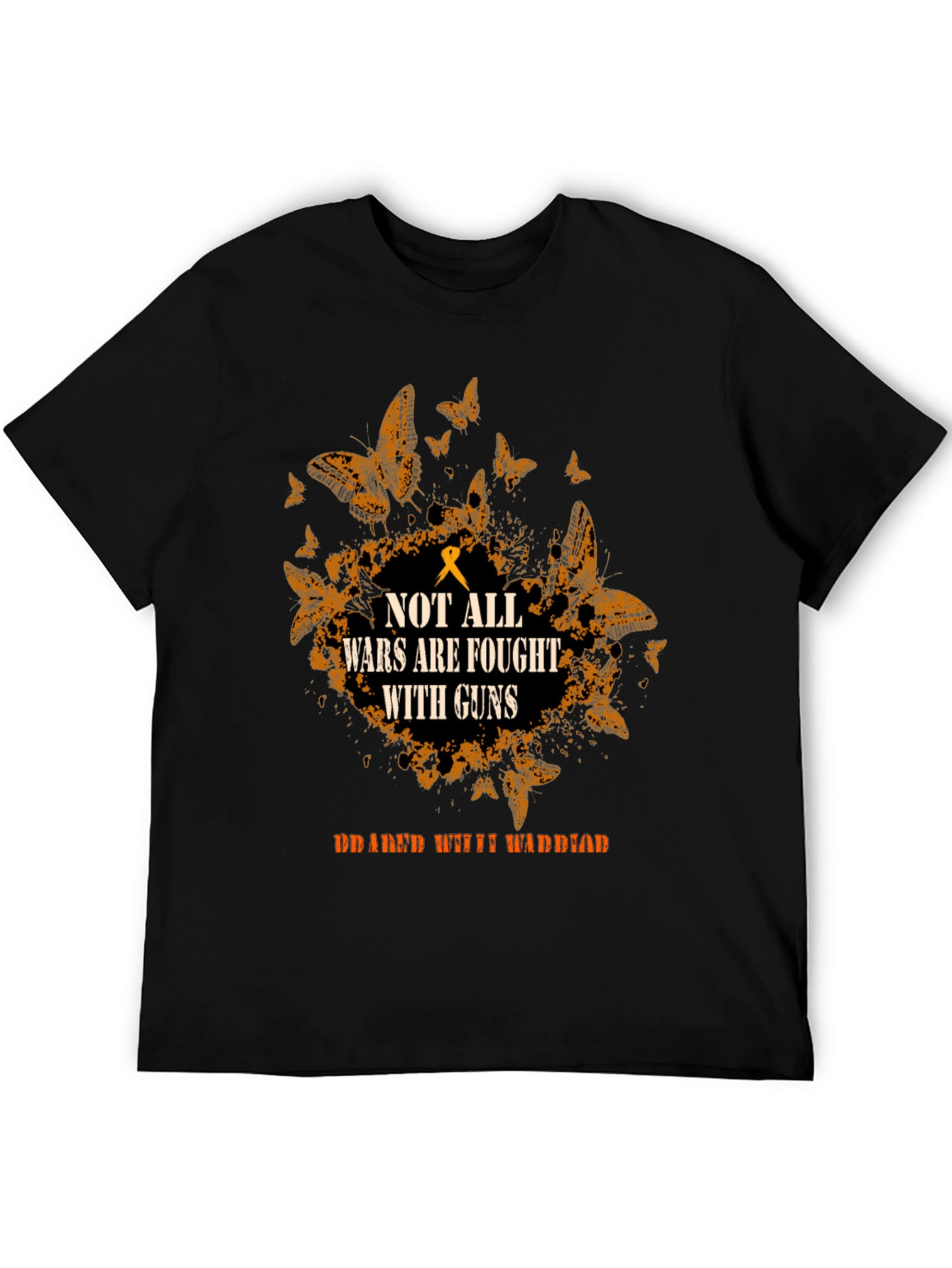 Black Not All Wars are Fought with Guns Black Graphic Tee view 5