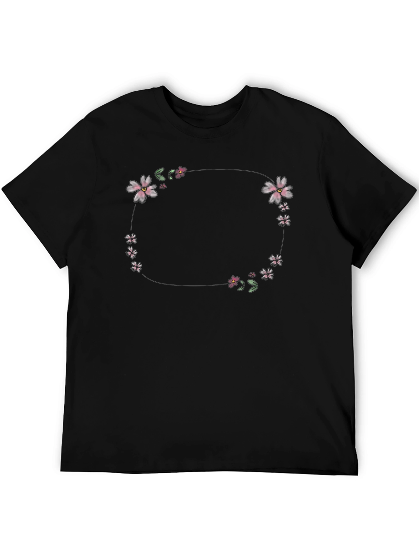 Black Floral Wreath Graphic T-Shirt view 5