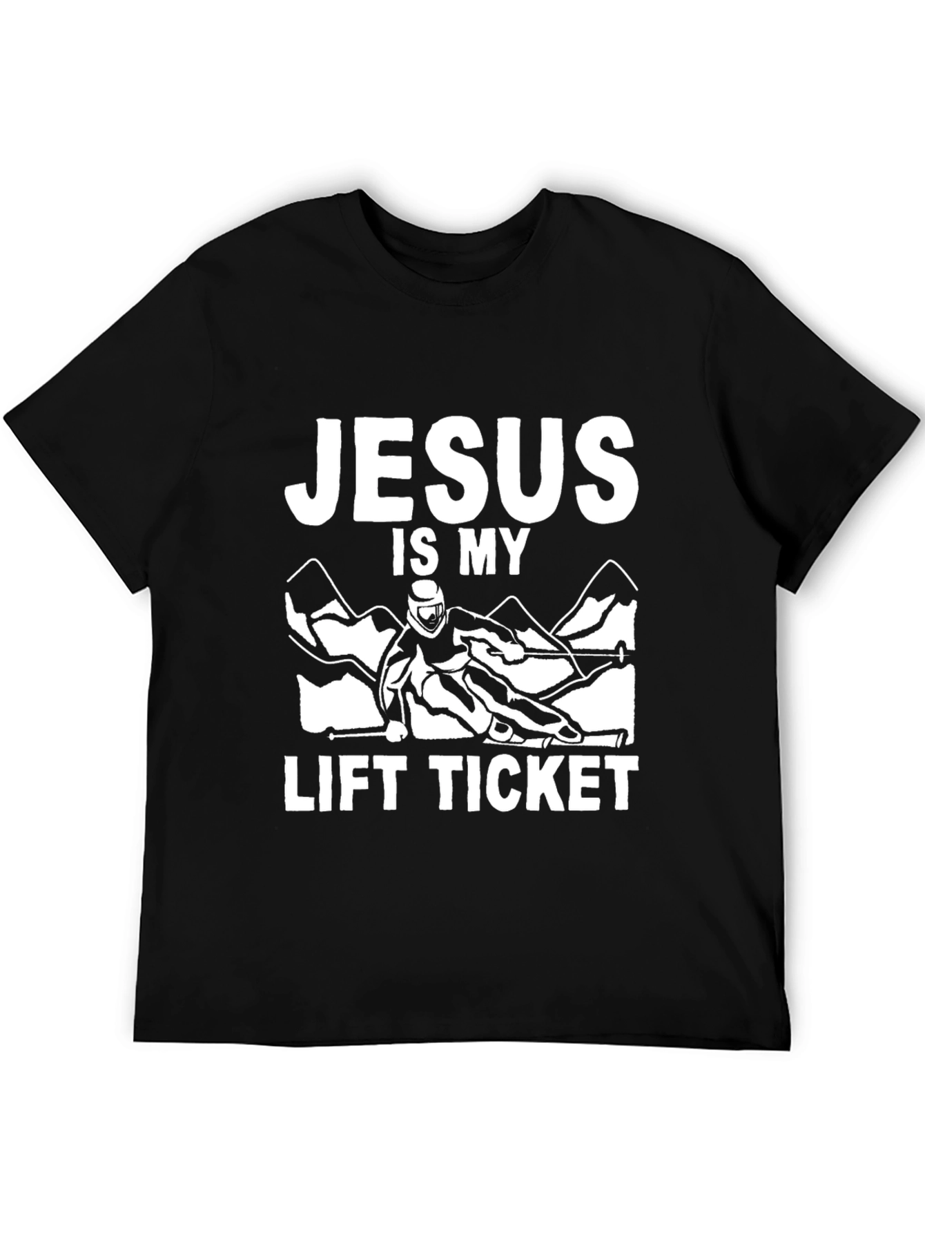 Black Jesus is My Lift Ticket Black T-Shirt view 5