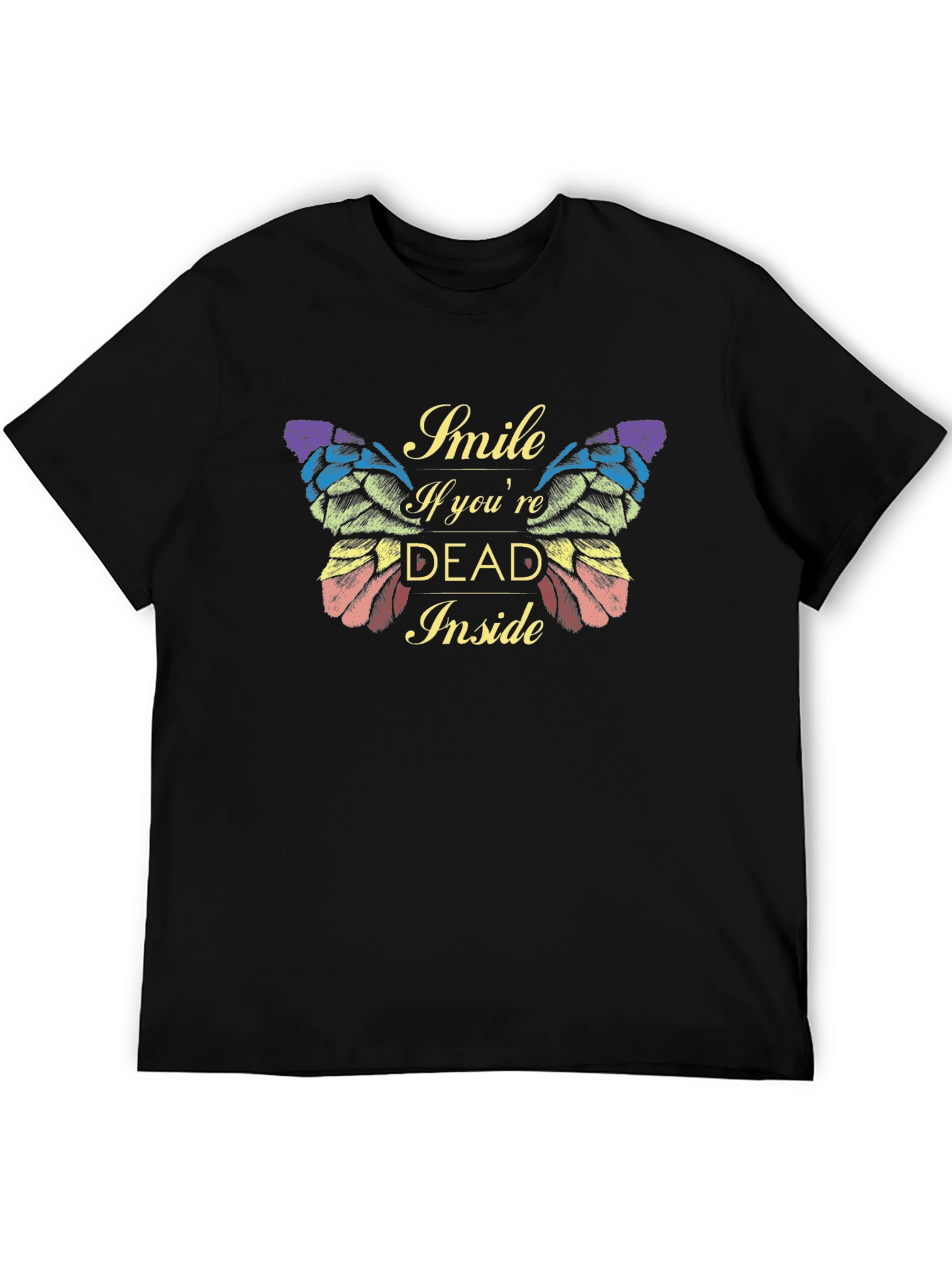 Black Smile If You're Dead Inside Graphic Tee view 5