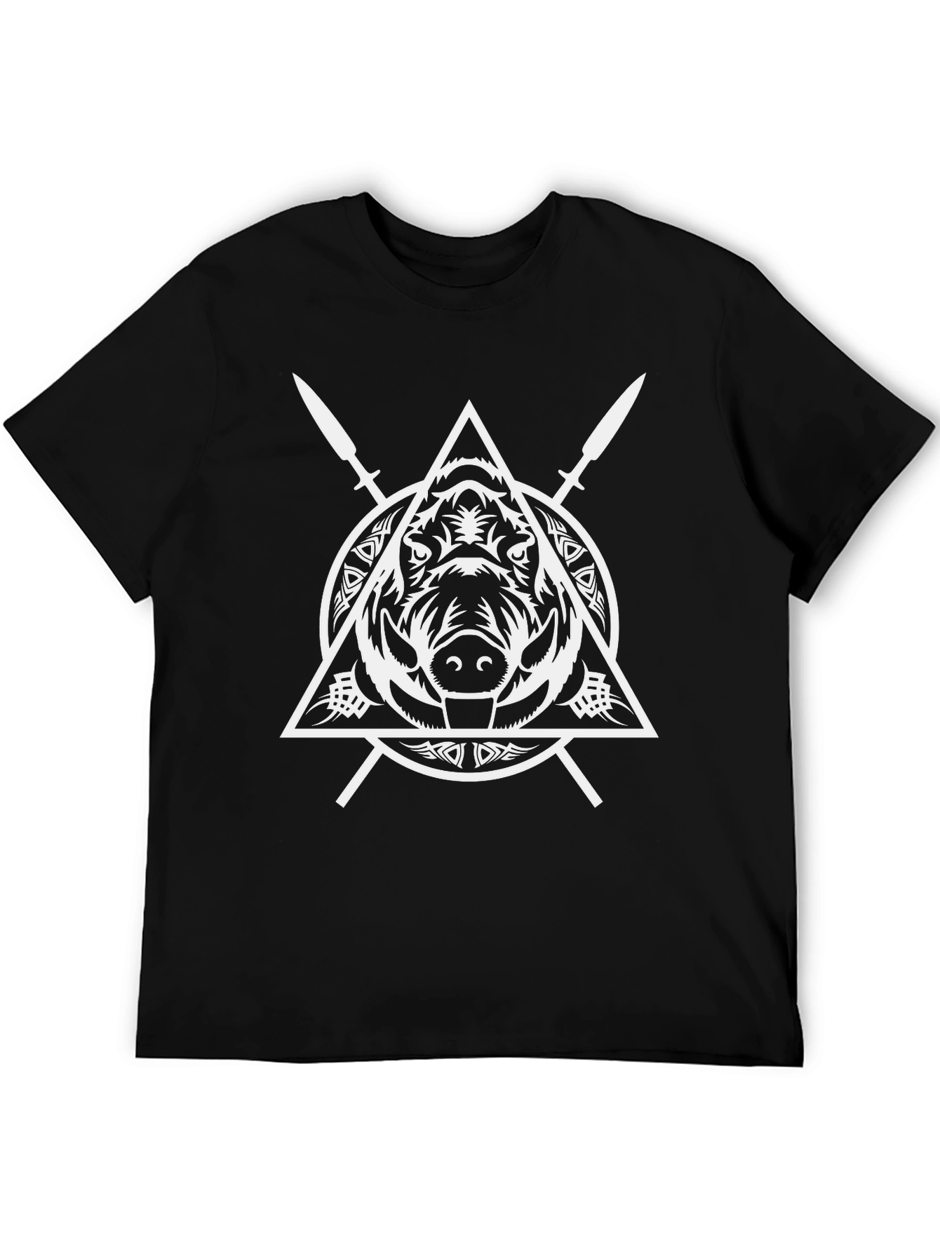 Black Boar & Spears Graphic Tee - Black view 5