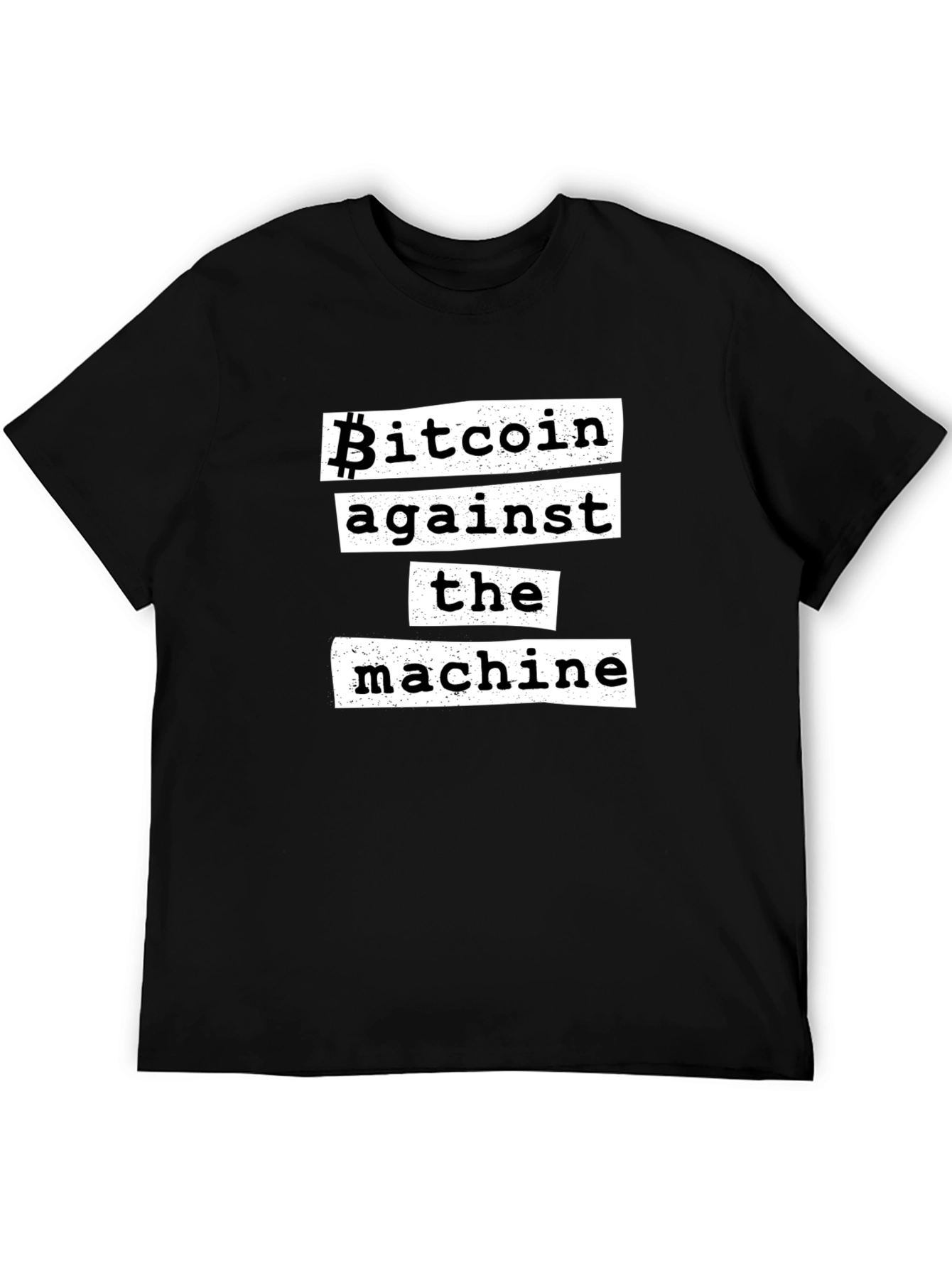 Black Bitcoin Against the Machine Graphic Tee view 5