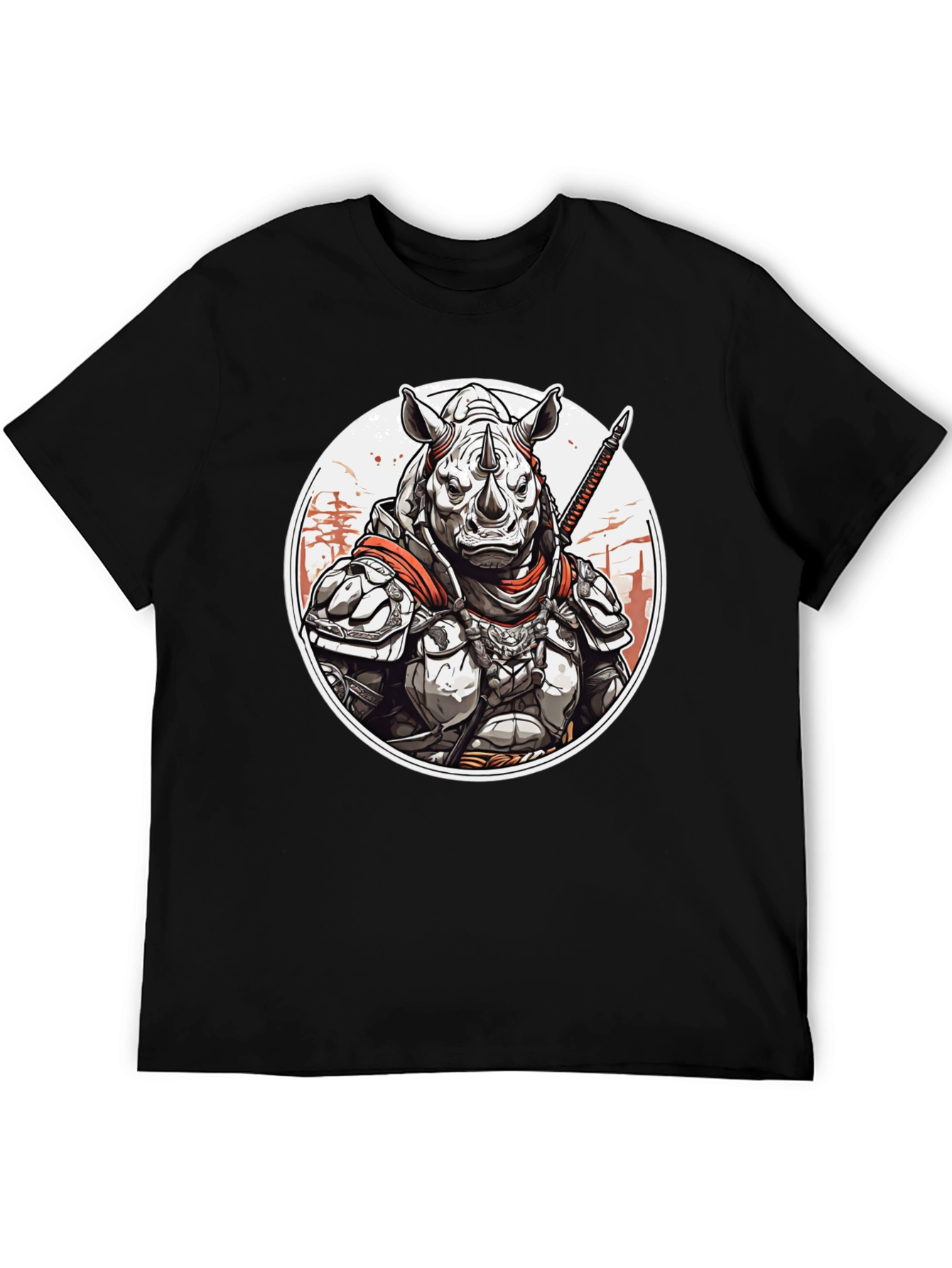 Black Armored Rhino Warrior Graphic Tee view 5