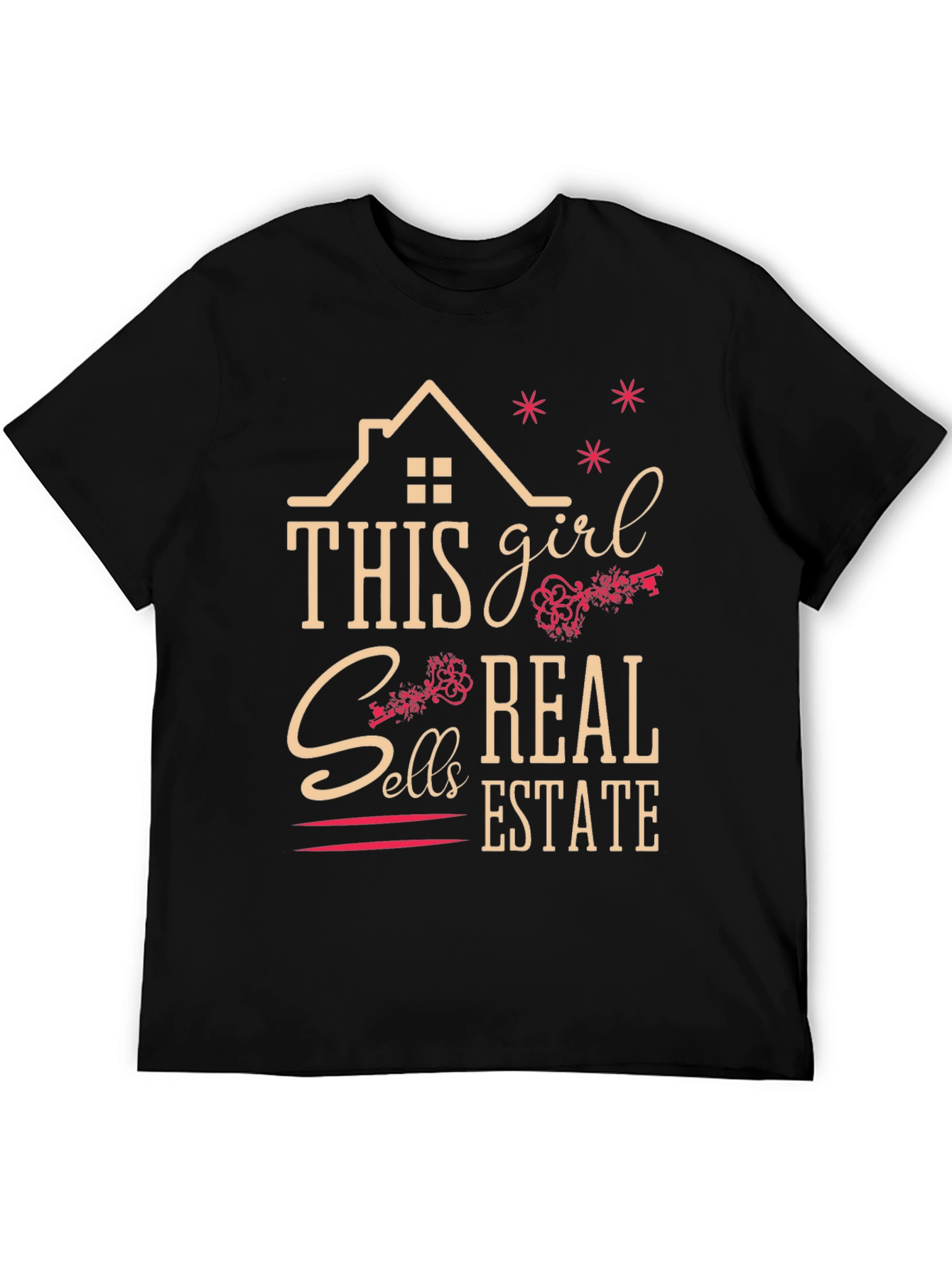 Black This Girl Sells Real Estate T-Shirt view 5