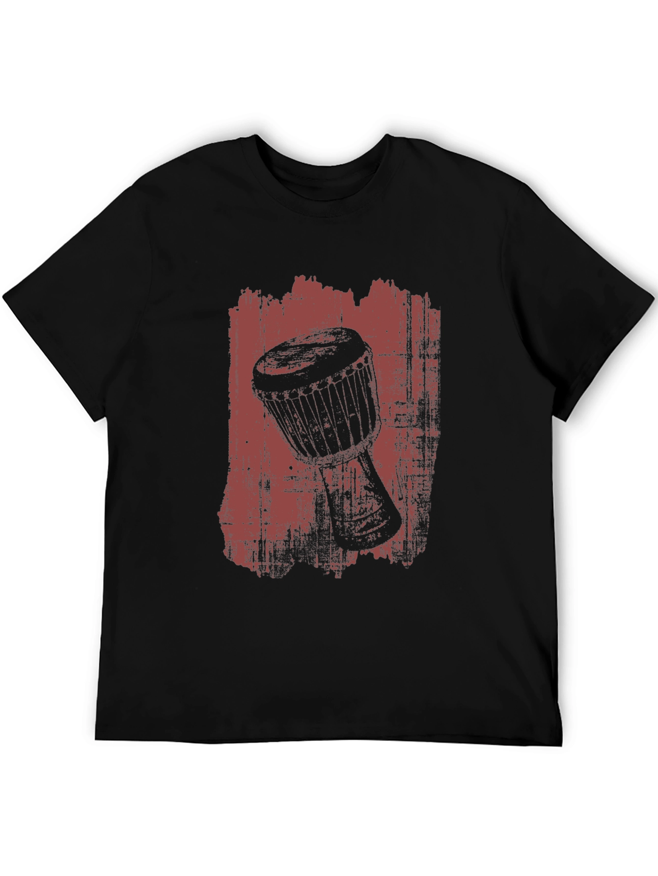 Black Djembe Drum Graphic Tee - Music Lover's T-Shirt view 5