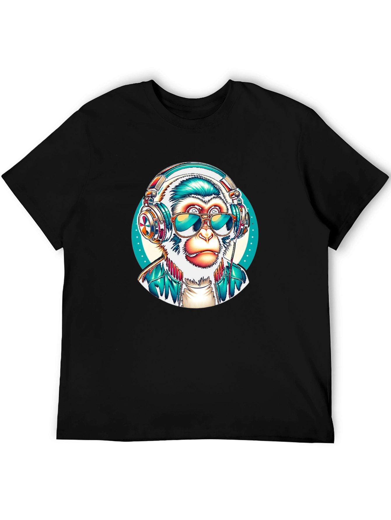 Black Monkey DJ Graphic T-Shirt - Cool & Unique Design view 5