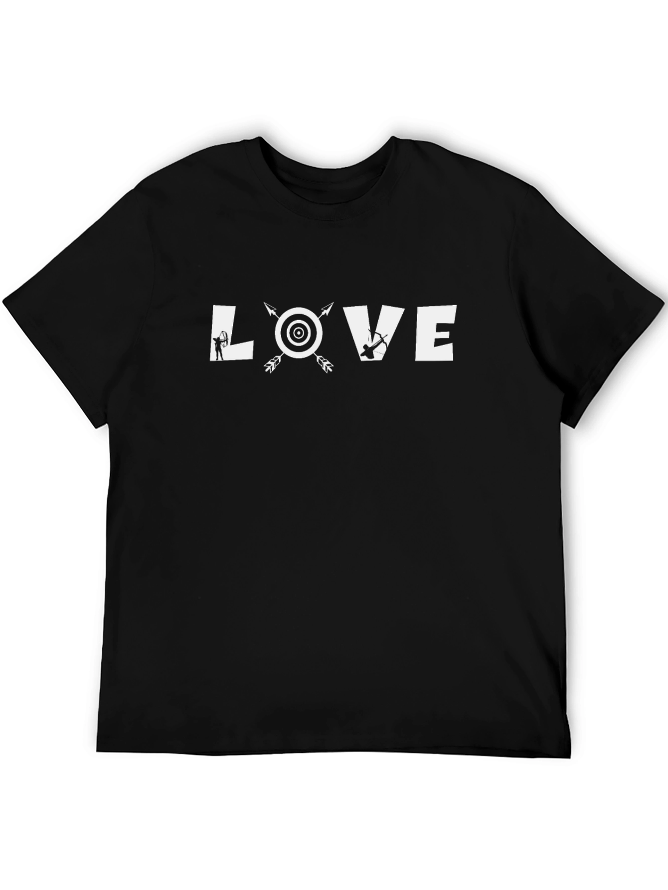 Black Archery Love T-Shirt - Black Casual Tee view 5