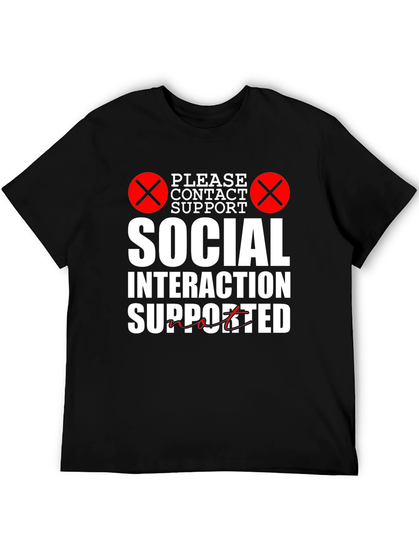 Black Social Interaction Supported Graphic Tee view 5