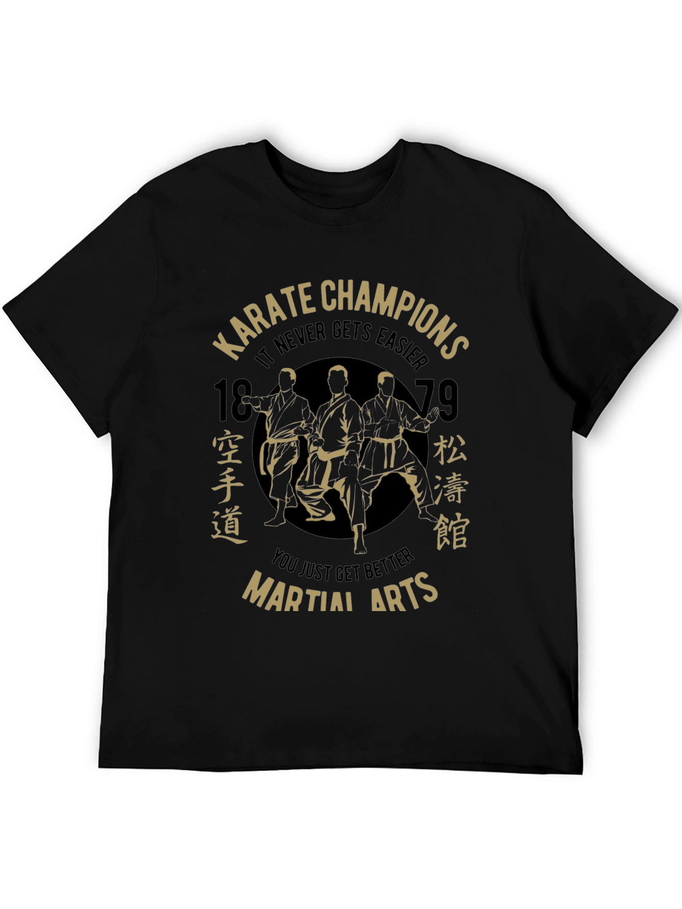 Black Karate Champions Martial Arts Black T-Shirt view 5