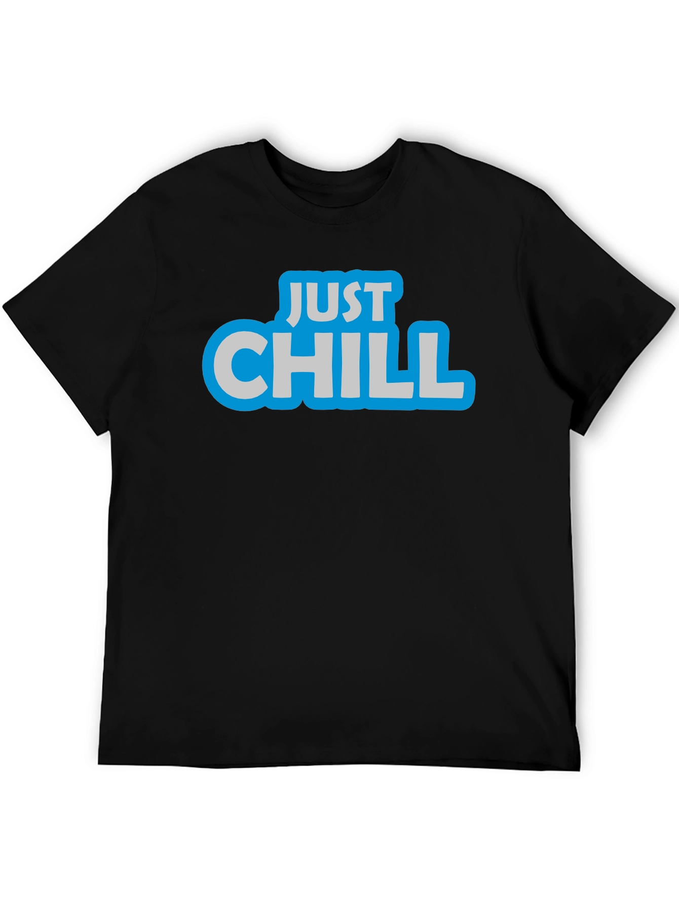 Black Just Chill Black Graphic T-Shirt view 5