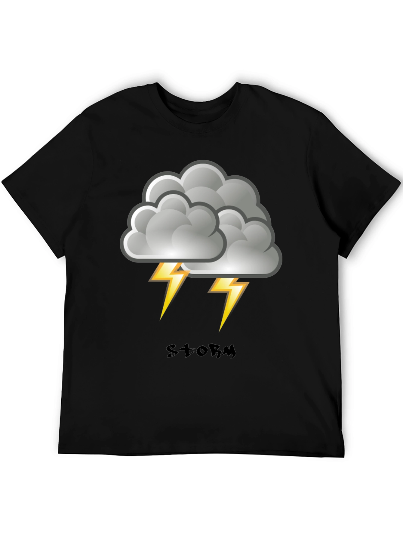 Black Storm Cloud Graphic Print Men's T-Shirt view 5