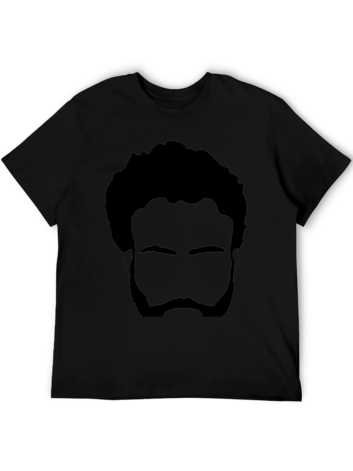 Black Graphic Black T-Shirt - Silhouette Face view 5