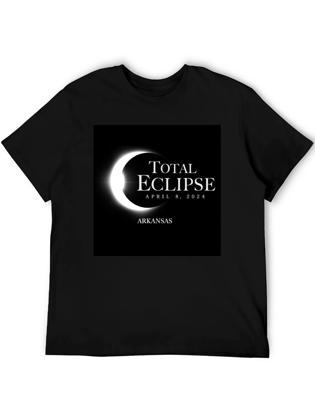 Black Total Eclipse Arkansas April 8, 2024 T-Shirt view 5