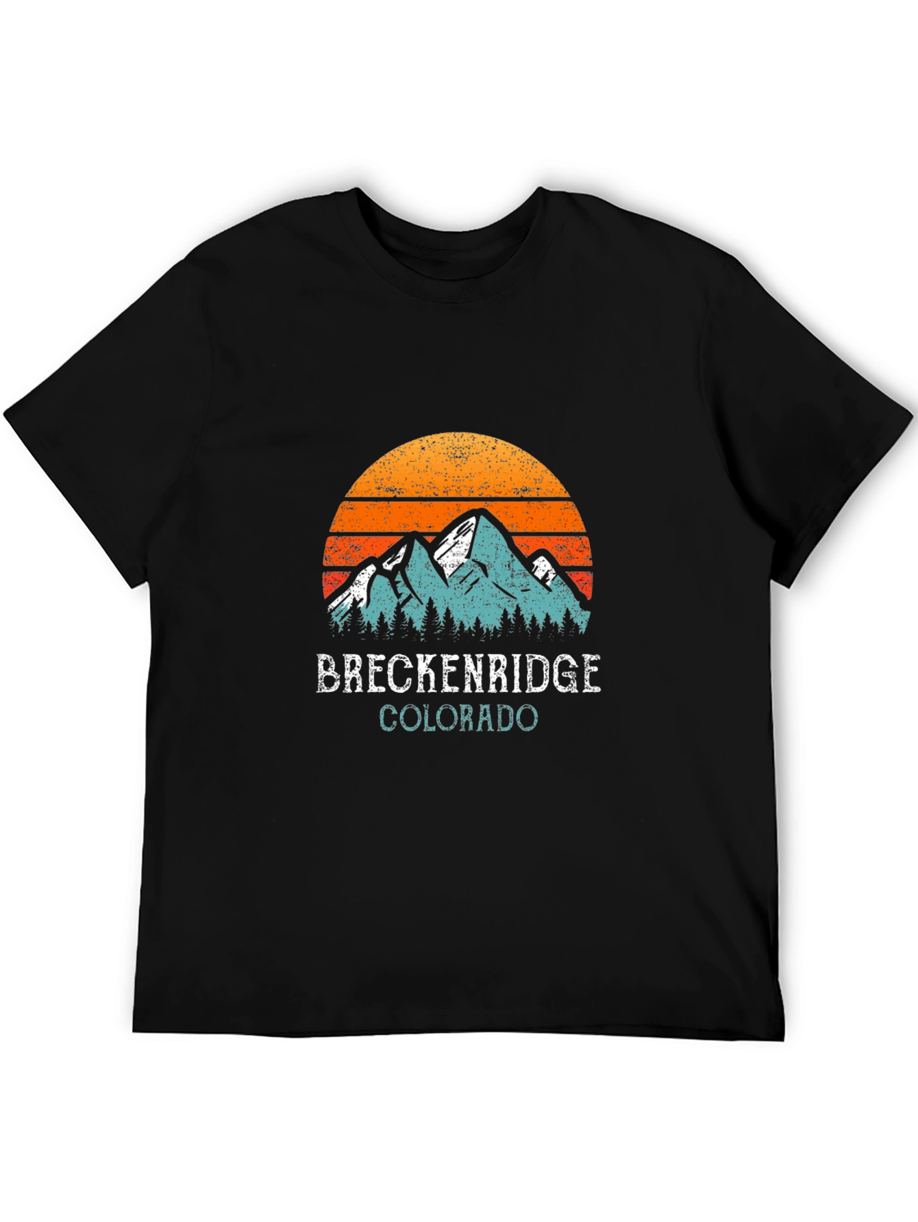 Black Breckenridge Colorado Vintage Style T-Shirt view 5