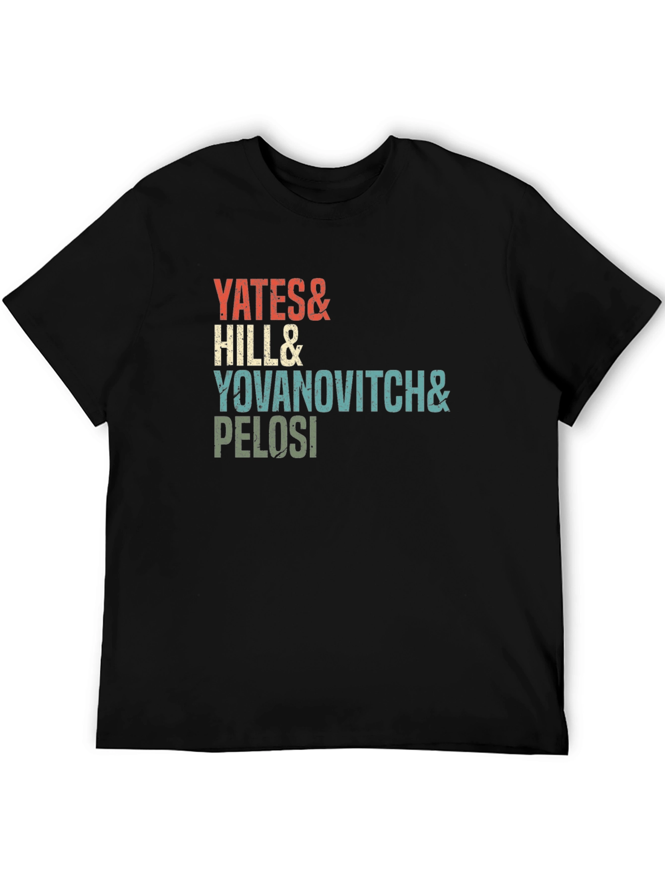 Black Yates, Hill, Yovanovitch, Pelosi Retro Tee view 5