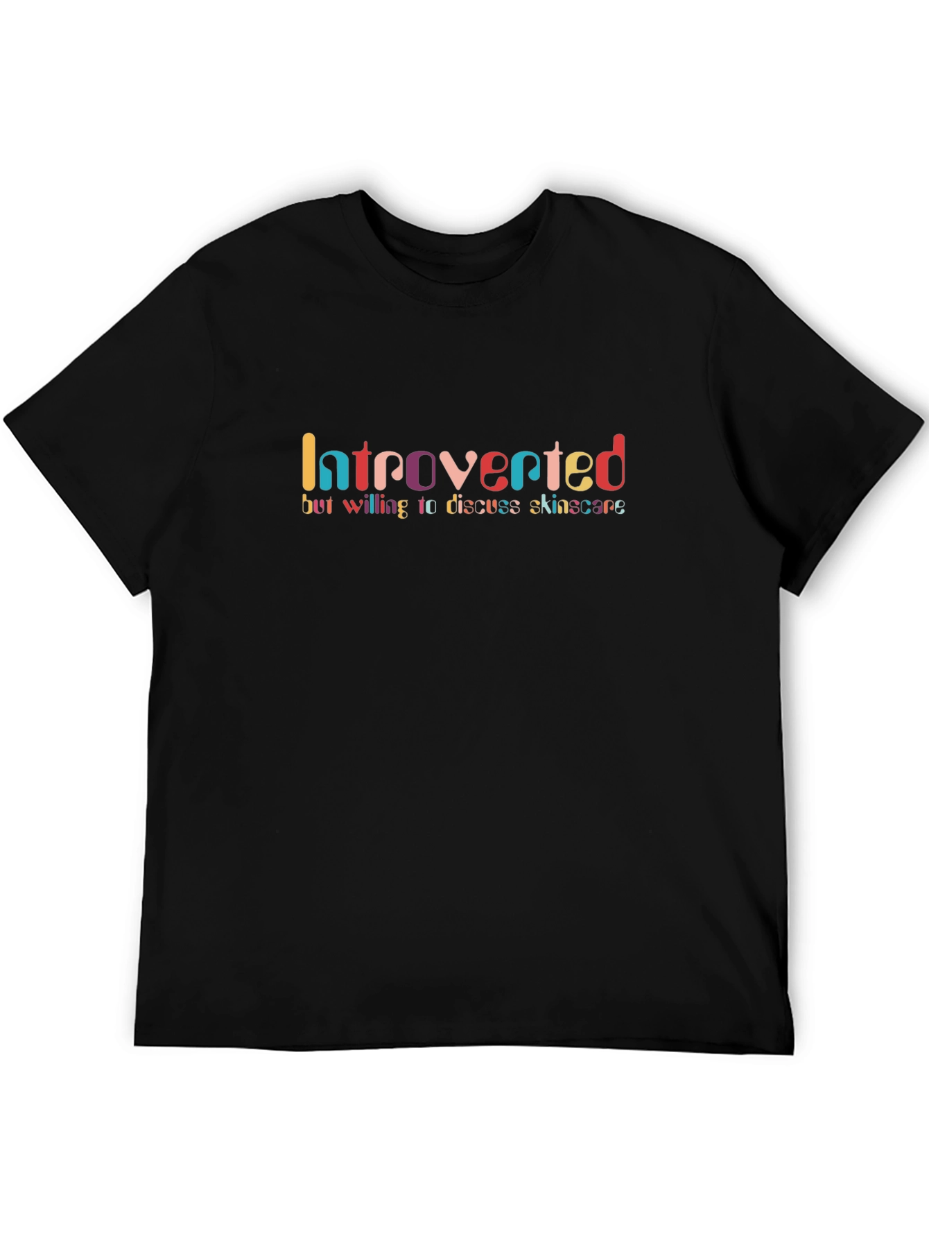 Black Introverted Skincare T-Shirt - Unisex Black Tee view 5