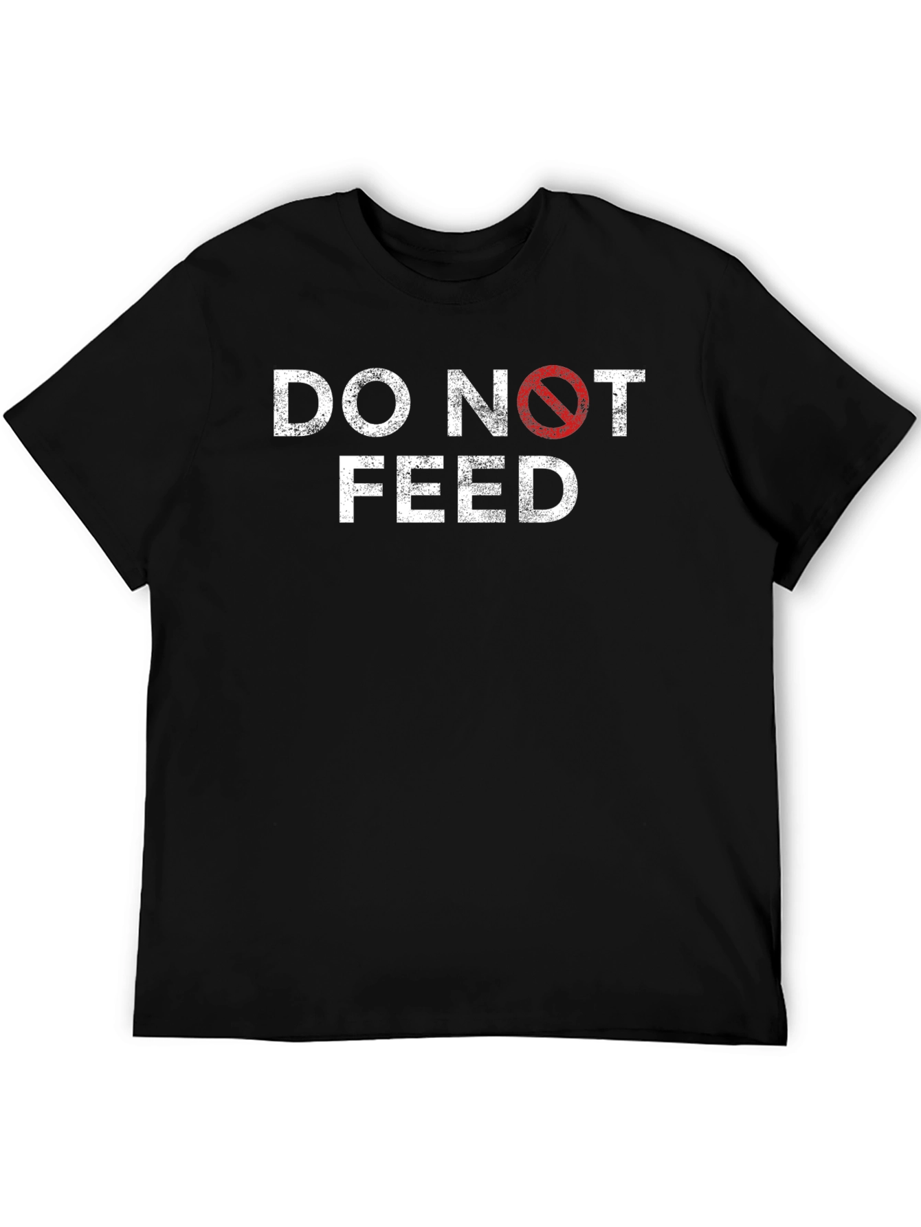 Black Do Not Feed Graphic Tee - Black Cotton T-Shirt view 5