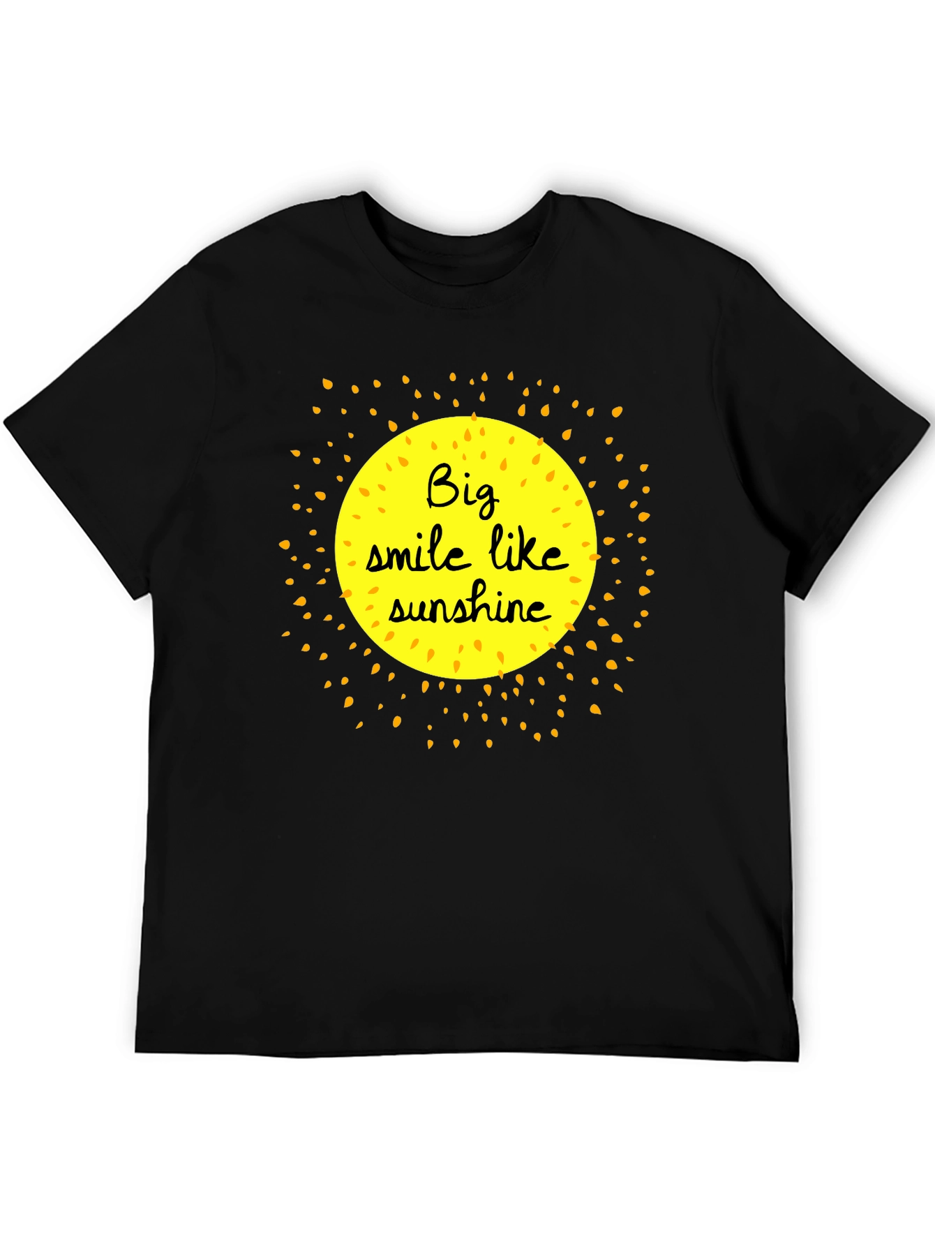 Smile Like Sunshine Black Graphic T-Shirt - 5