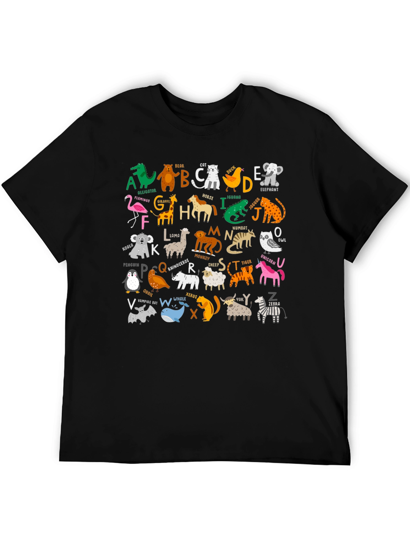 Black Animal Alphabet T-Shirt - Educational & Fun view 5