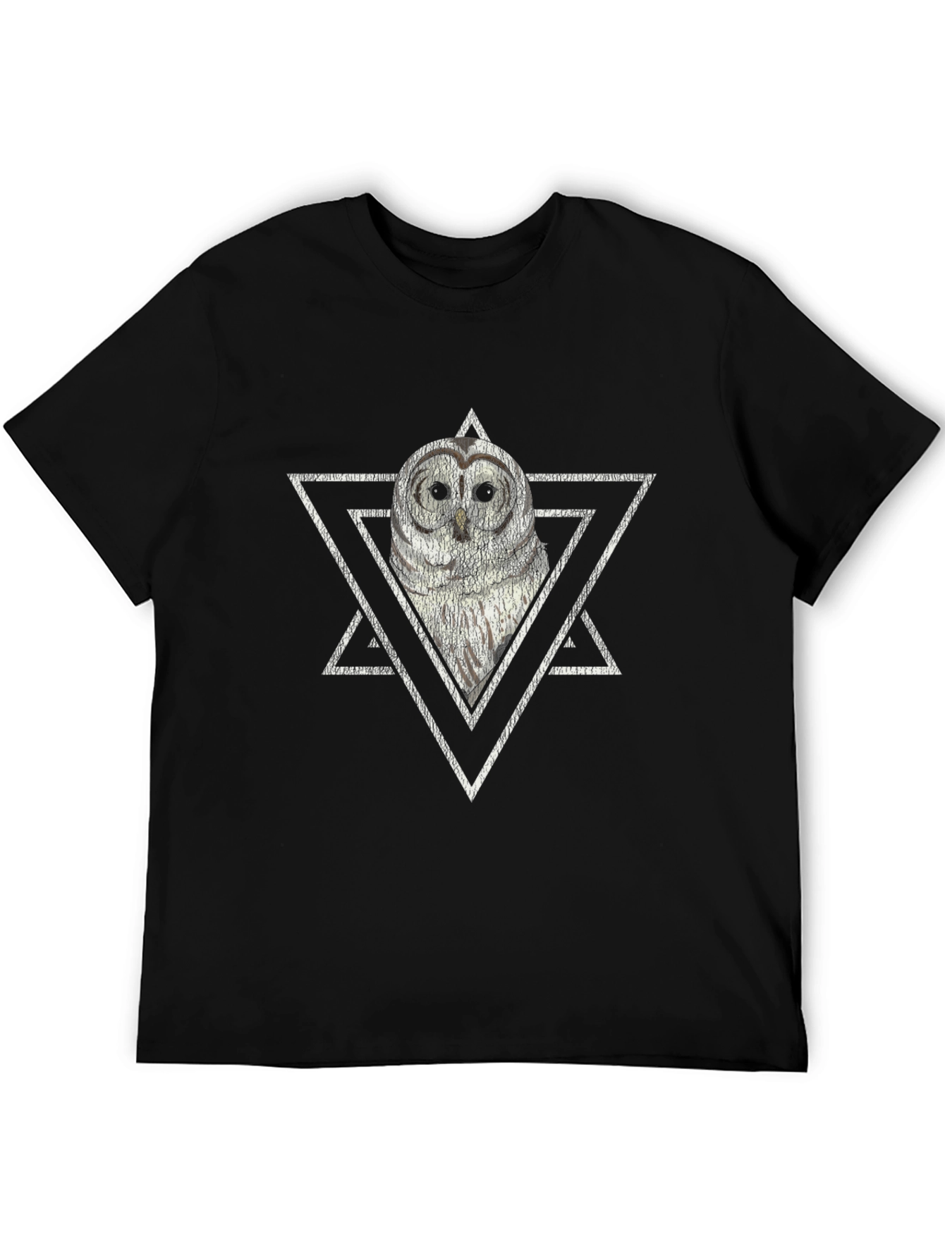 Black Owl Graphic Tee - Modern Geometric Design view 5