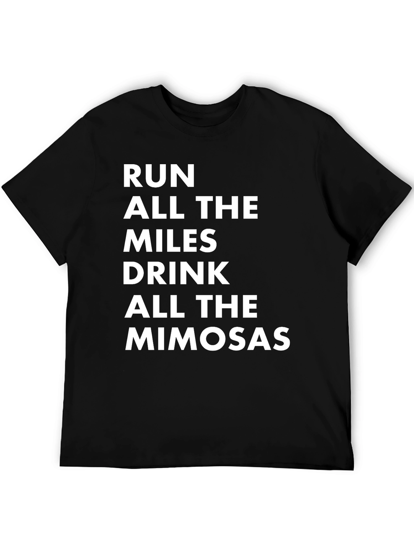 Black Run Miles & Drink Mimosas Black T-Shirt view 5