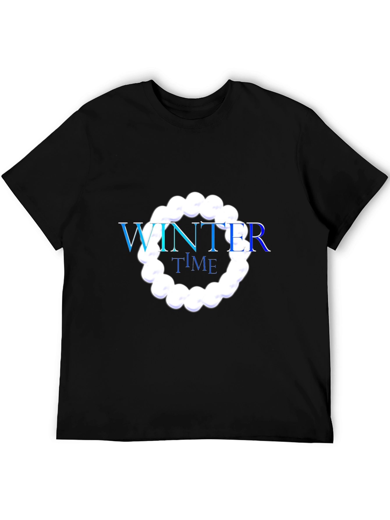 Black Winter Time Graphic Black T-Shirt view 5
