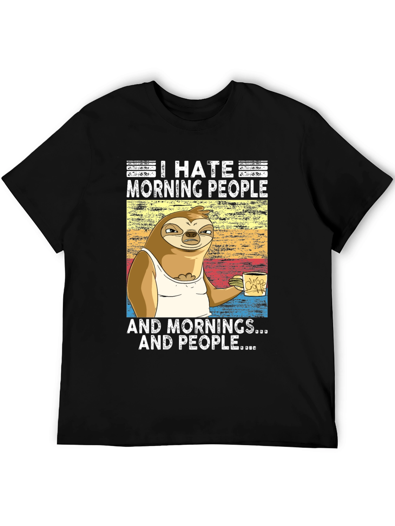 I Hate Morning People Sloth Graphic Tee - 5