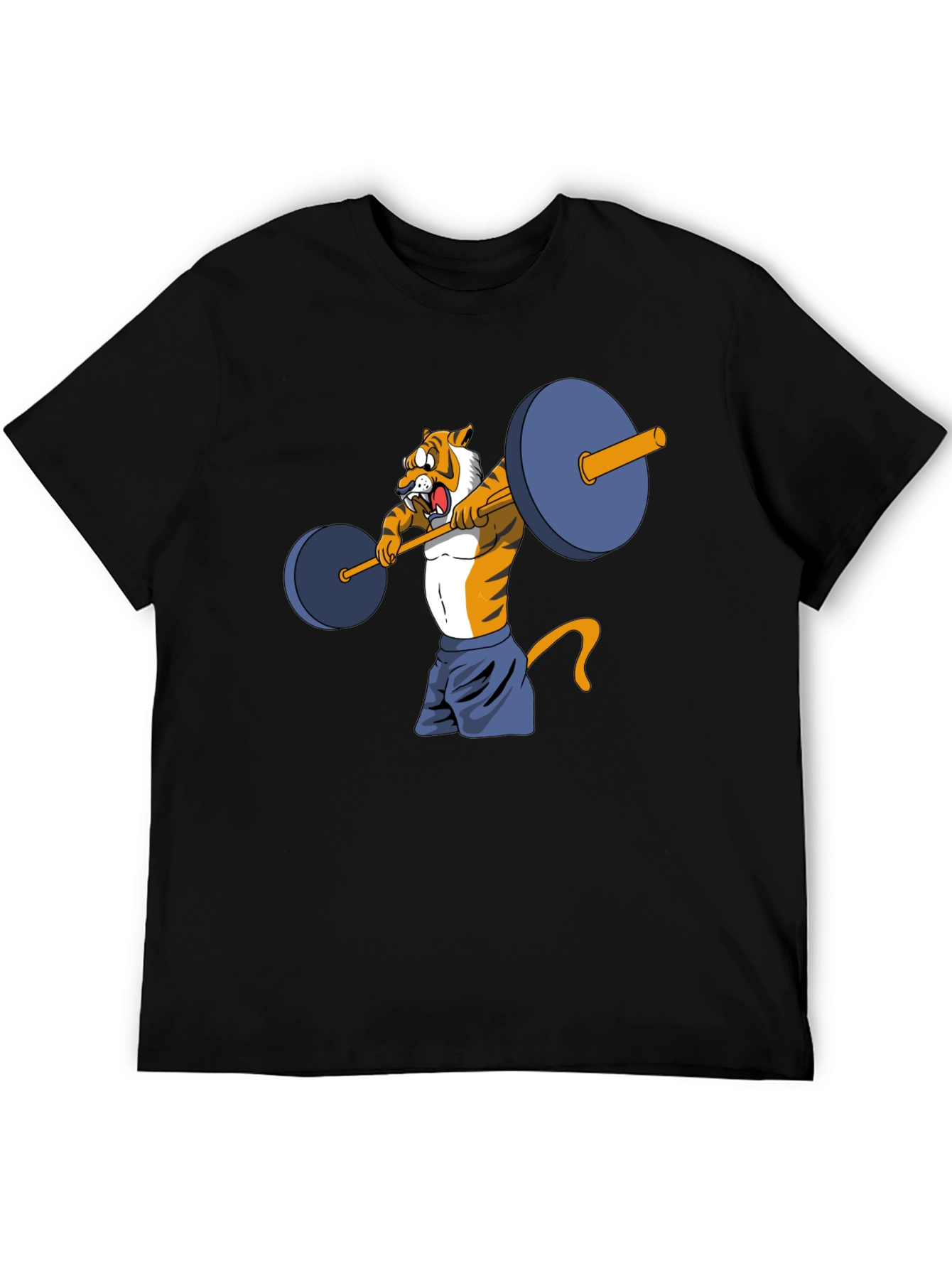 Black Tiger Lifting Weights Graphic Tee view 5