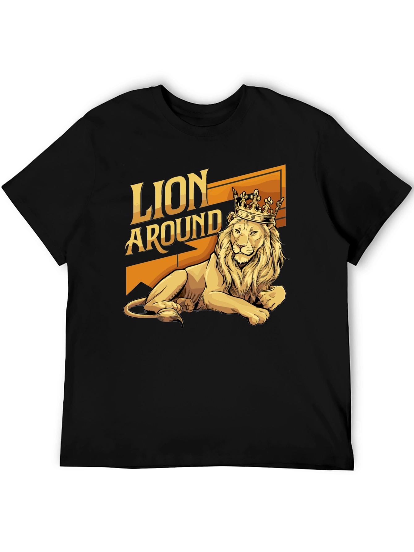 Black Lion Around T-Shirt - King of the Jungle Graphic Tee view 5