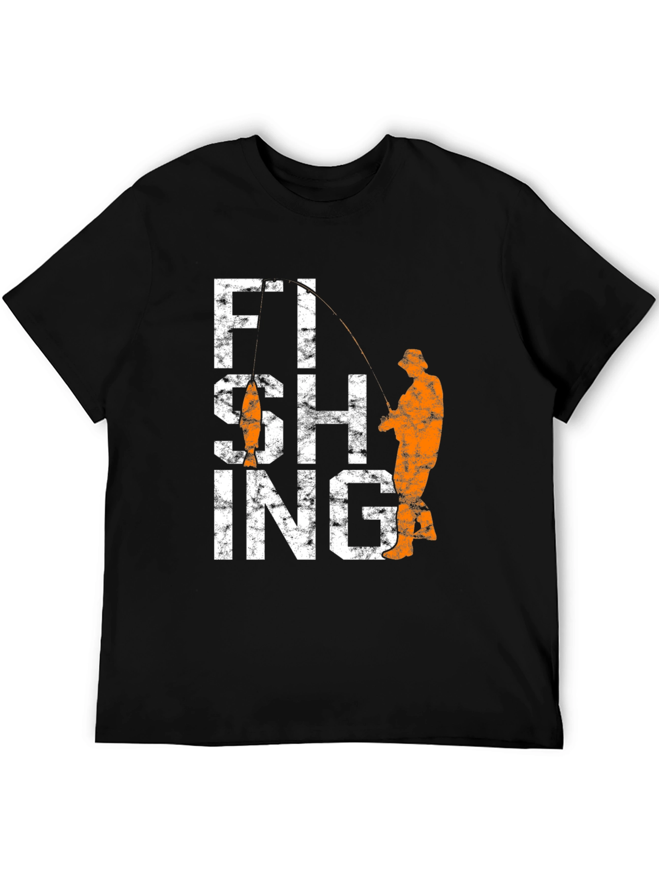 Black Fishing Graphic Tee - Black Cotton Angler T-Shirt view 5