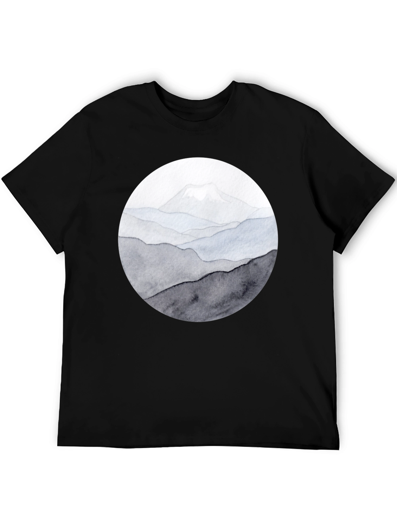 Black Mountain Range Graphic Tee - Black Casual Shirt view 5
