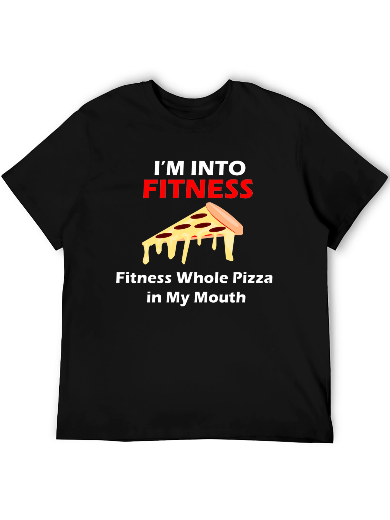 Black Fitness Pizza Graphic Tee view 5