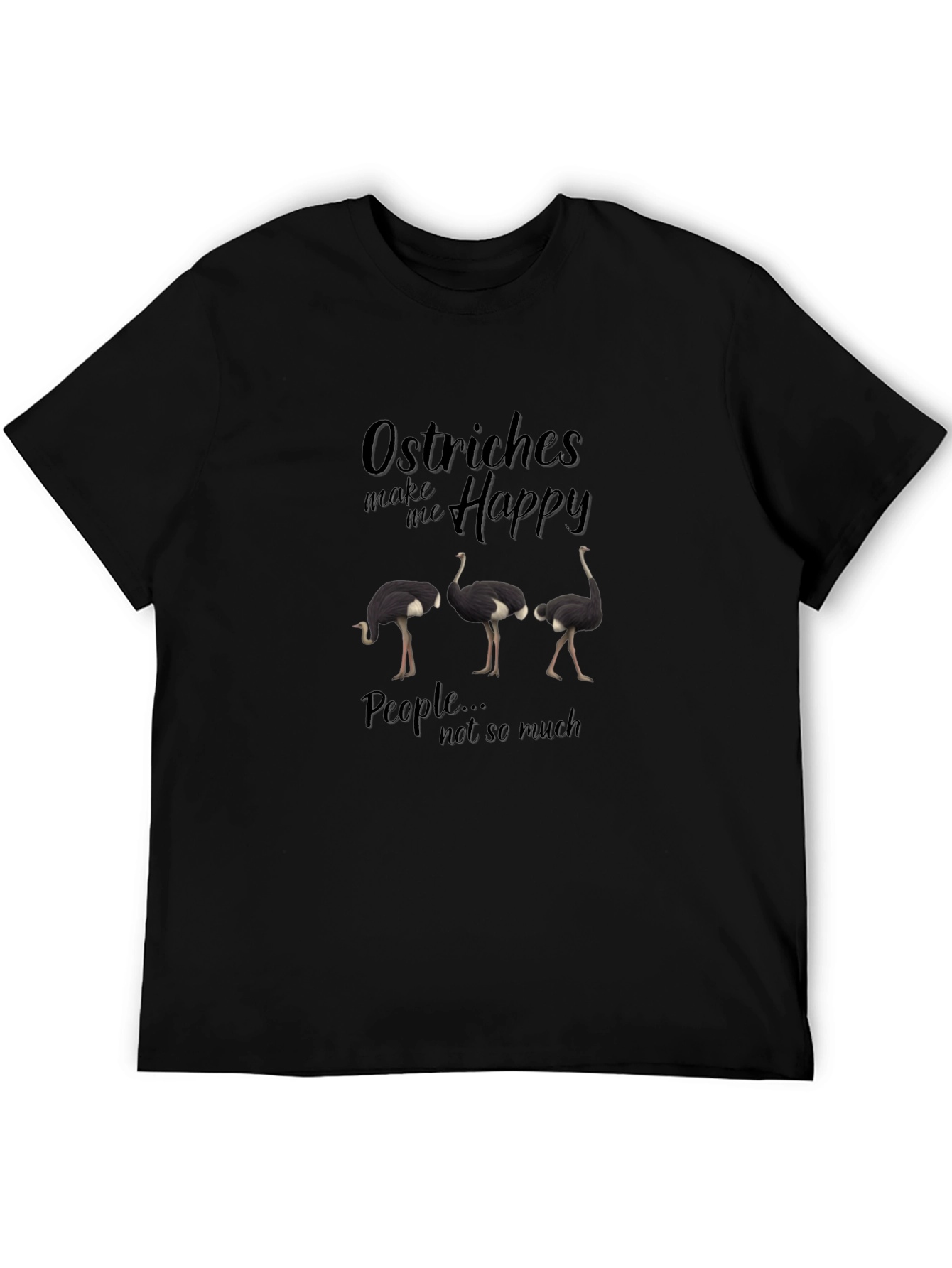 Black Ostriches Make Me Happy Graphic Tee view 5
