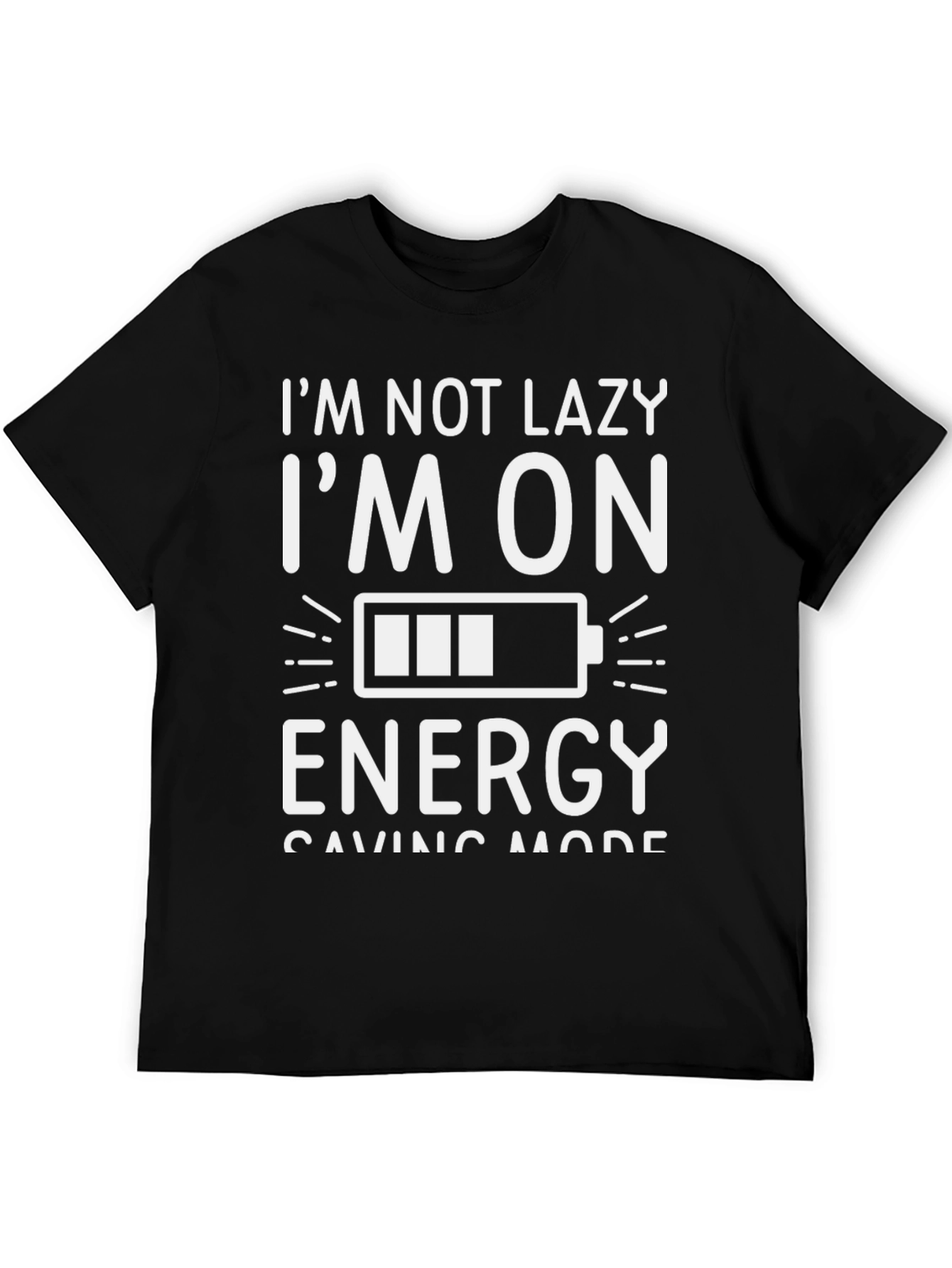 Black Funny Energy Saving Mode T-Shirt view 5