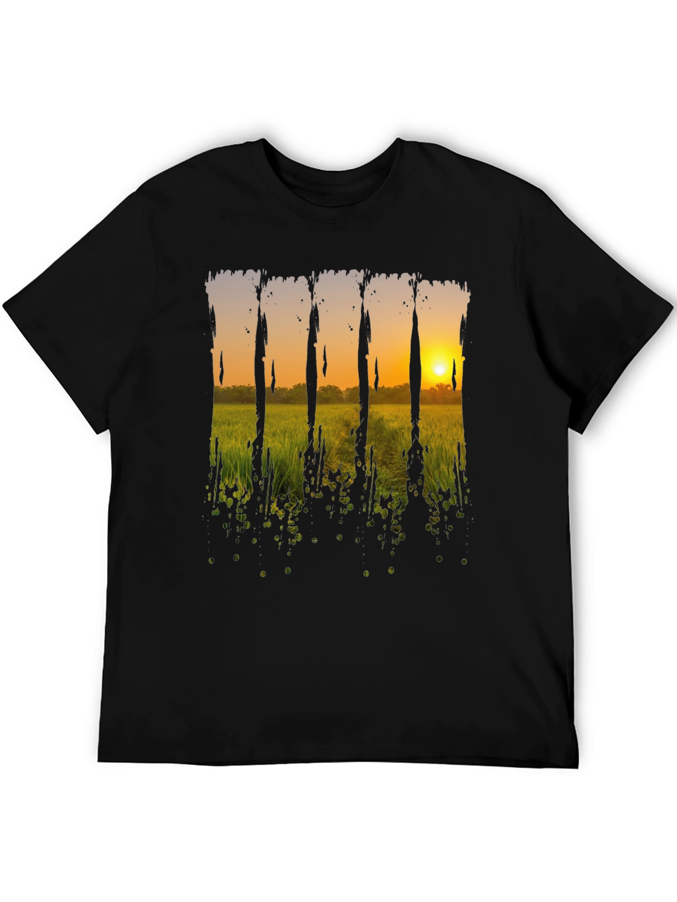 Black Sunset Field Graphic Tee - Black view 5