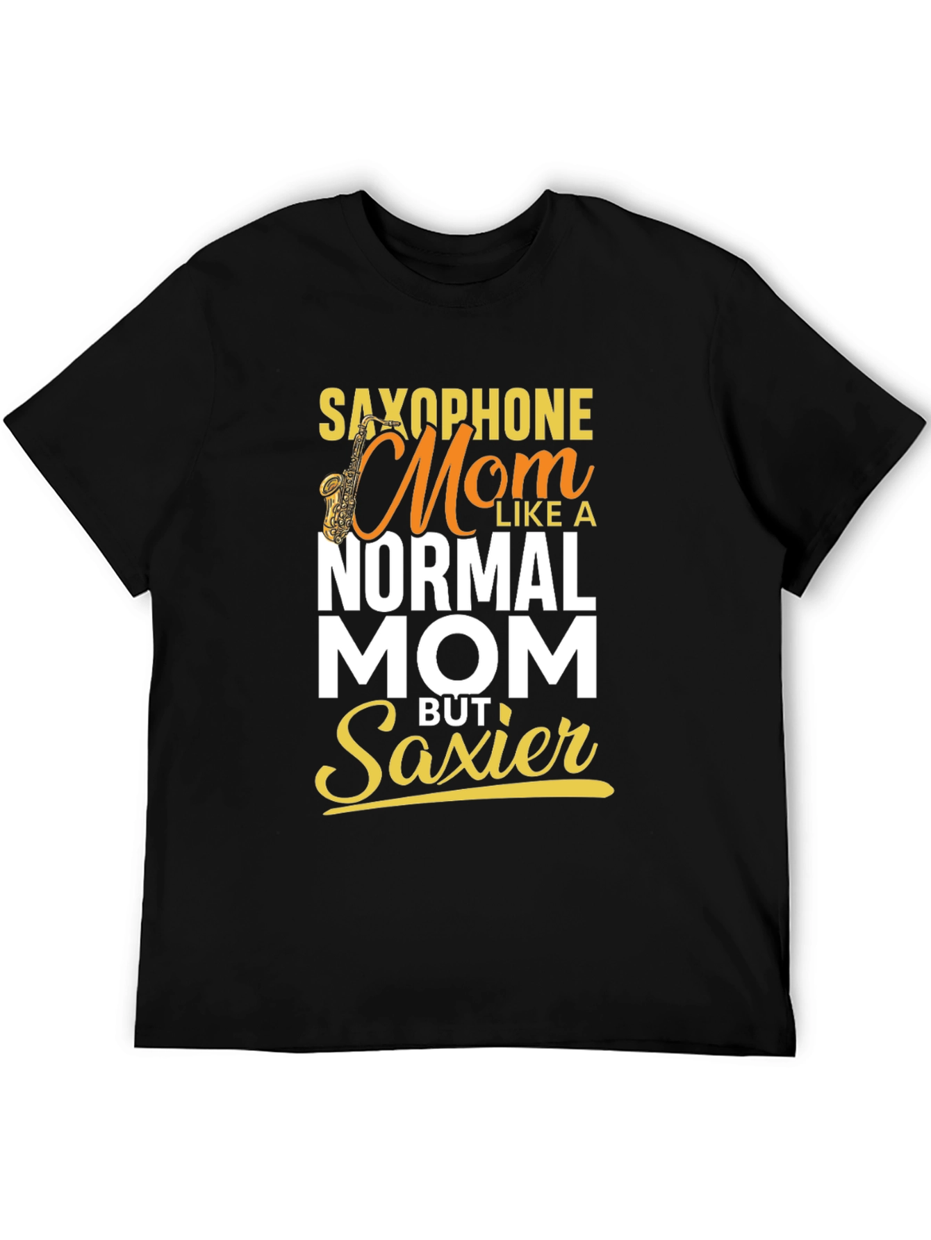 Black Saxophone Mom T-Shirt - Musical Mother's Day Gift view 5
