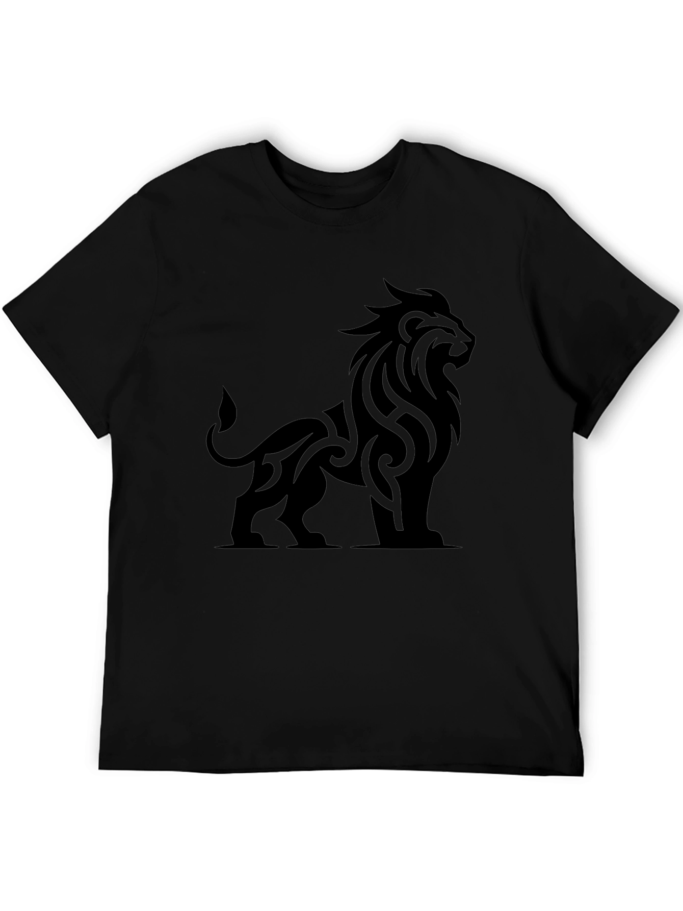 Black Lion Graphic Print Crew Neck T-Shirt view 5