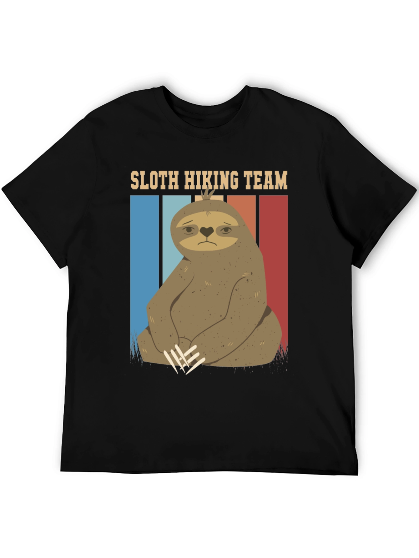 Black Sloth Hiking Team Graphic Tee - Comfy Black T-Shirt view 5