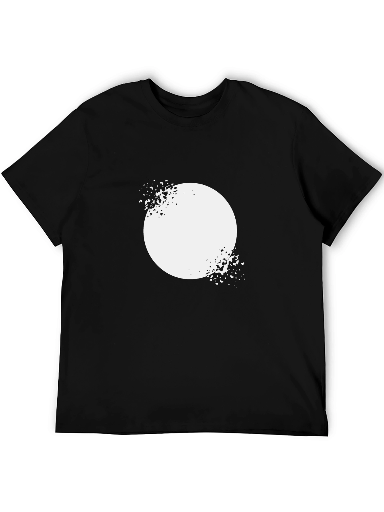 Black Abstract Circle Print Black T-Shirt view 5