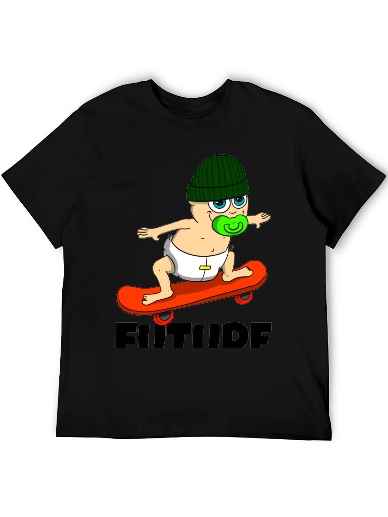 Black Skateboarding Baby T-Shirt - Future Attitude Tee view 5